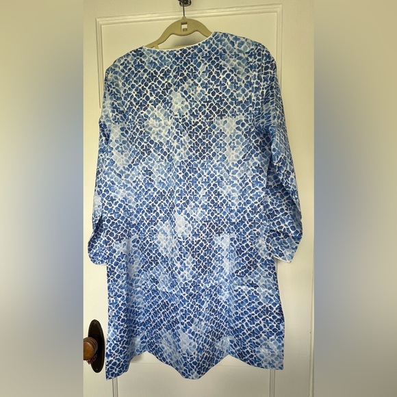 Oscar de la Renta Embroidered Caftan Tunic Dress Coverup Resort Blue Sleep Small - Picture 10 of 10